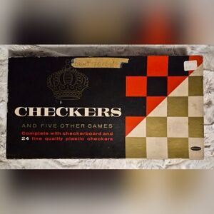 Crown Vintage  Checkers Set - Black, Red, White 1960 Complete